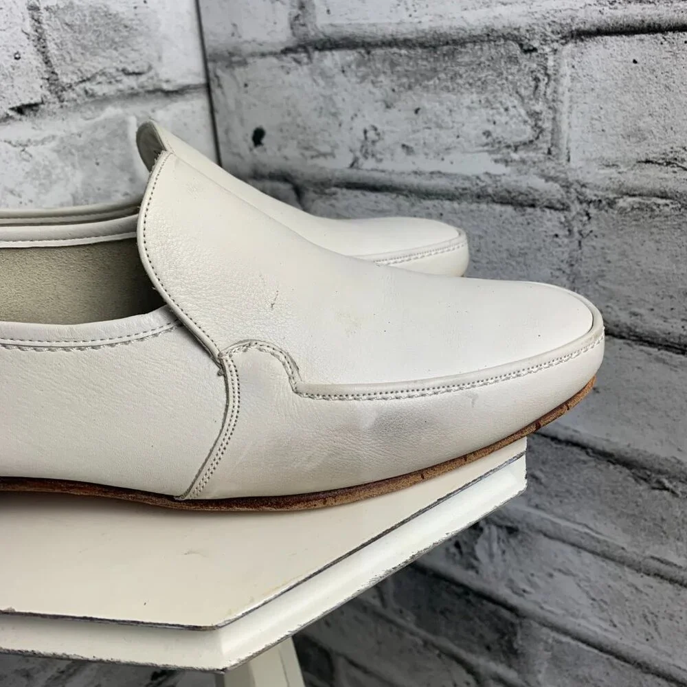 Bally Siesta Caribe White Leather Flat Loafers - Picture 11 of 13